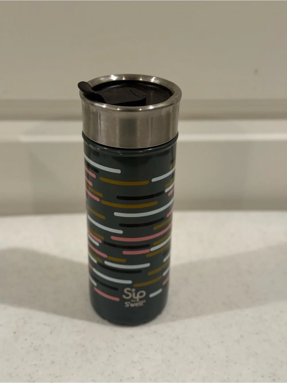 Sip by Swell Gray Patterned Travel Tumbler ~ 16 ounce